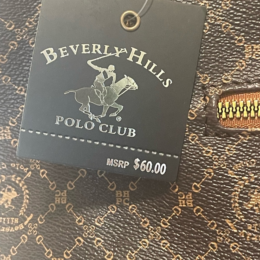 ❌❌SOLD❌❌NWOT Beverly Hills Polo Monogram Tote Bag with Tan Straps - Picture 3 of 7
